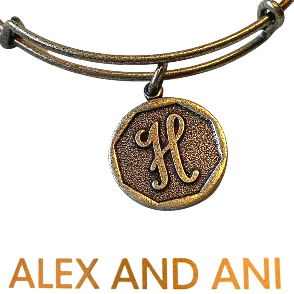 Alex and Ani Initials H Expandable Bangle Bracelet
